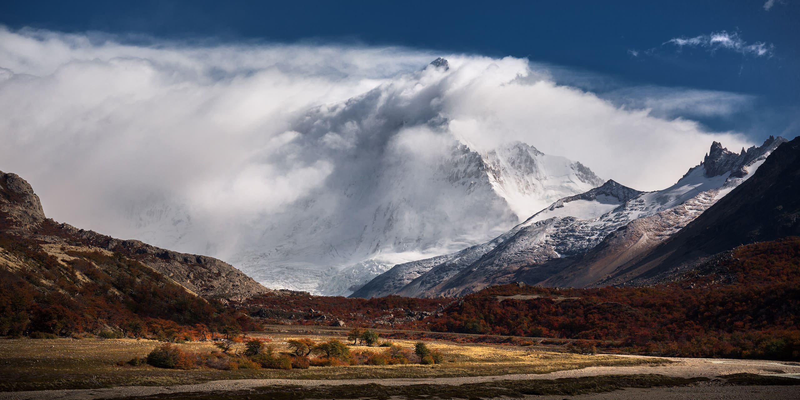 Monte San Lorenzo warpped in clouds